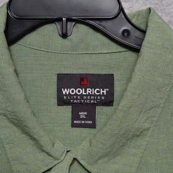 WOOLRICH Elite Series Tactical Mens XXL Sage Green Short Sleeve Button Up Shirt - Picture 3 of 11
